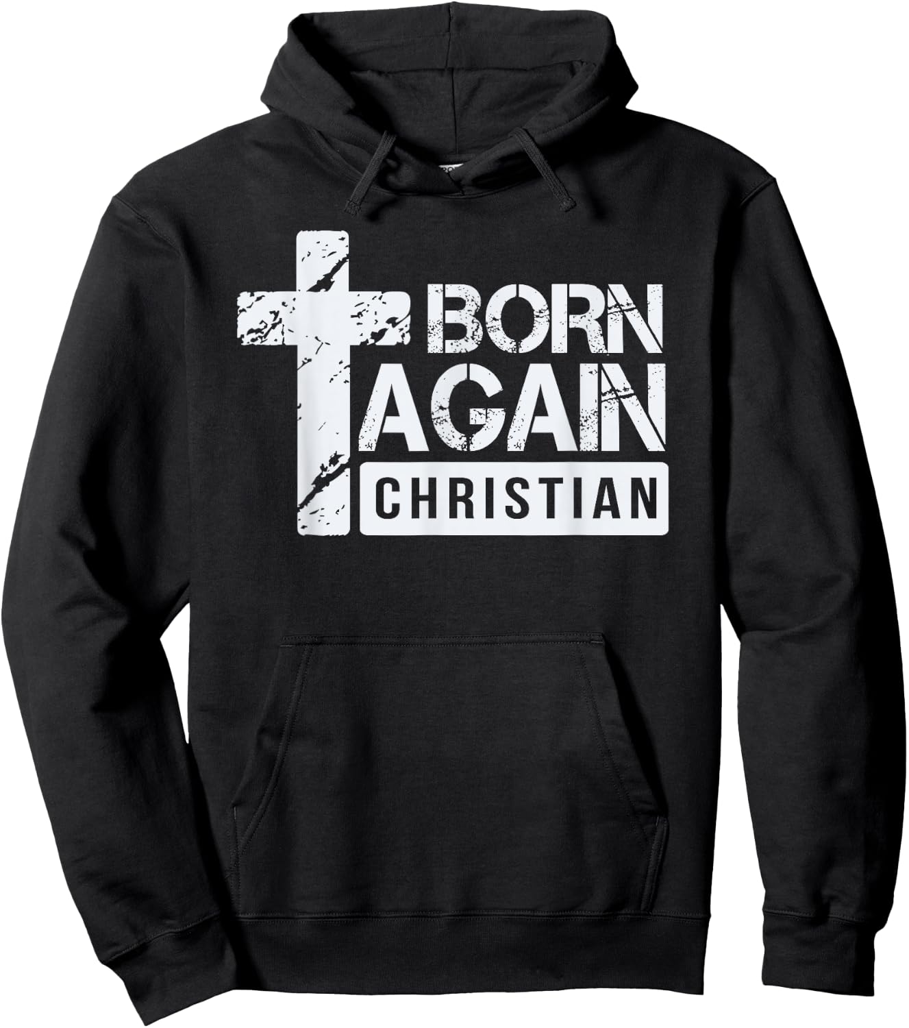 Born Again Christian Faith Based Design Jesus Cross Hoodie - Hoodie | Black