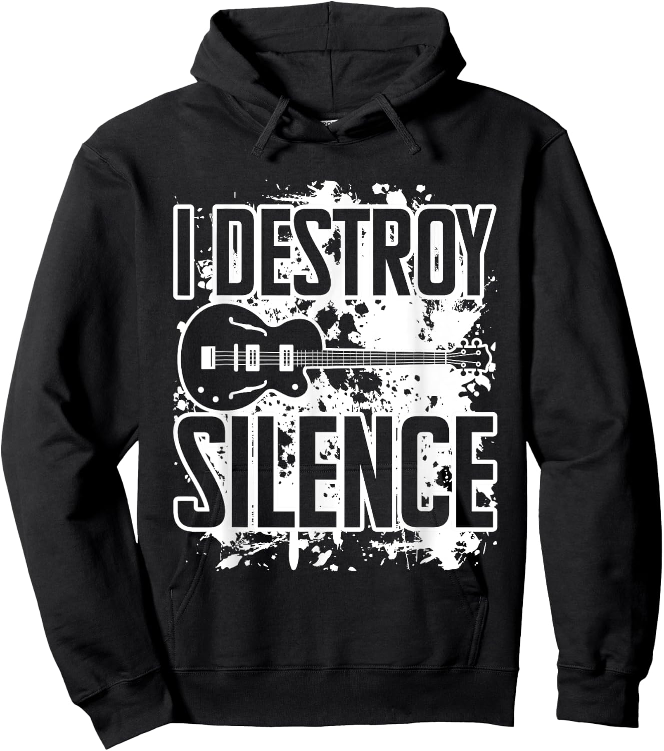 I Destroy Silence Bass Player Funny Guitar Music Enthusiasts Hoodie - Hoodie | Black