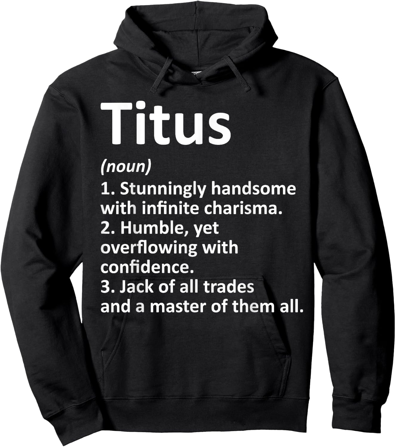 TITUS Definition Personalized Name Funny Birthday Gift Hoodie - Hoodie | Black