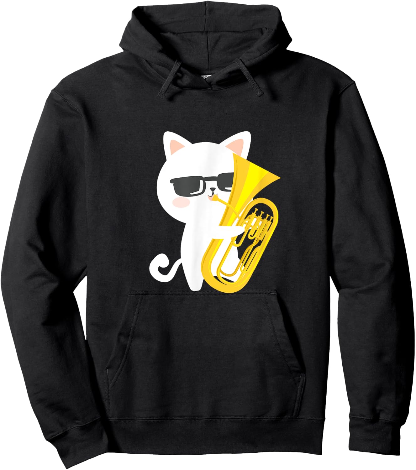 Baritone Cat Cute Baritone Euphonium Player Cat Owner Kawaii Women Girls Kids Hoodie - Hoodie | Black