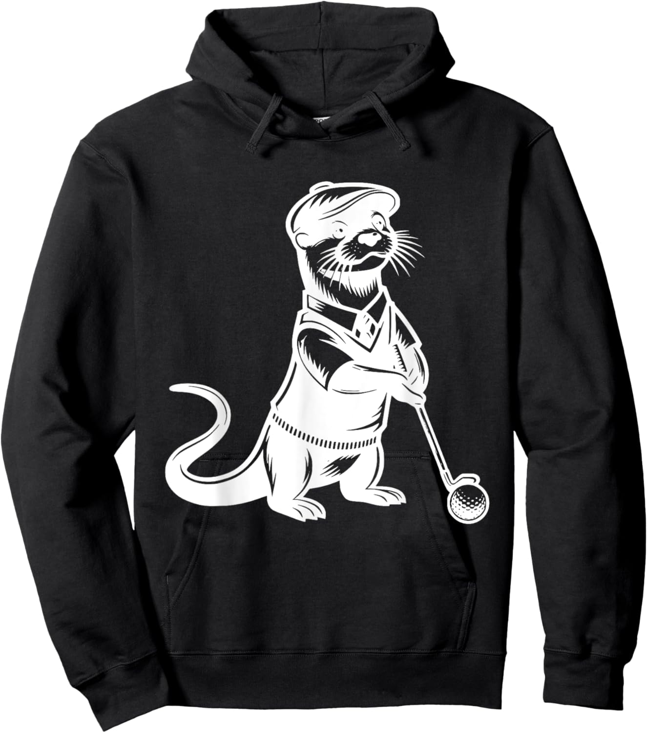 Otter Golf Funny Golfer Golfing Sports Hoodie - Hoodie | Black