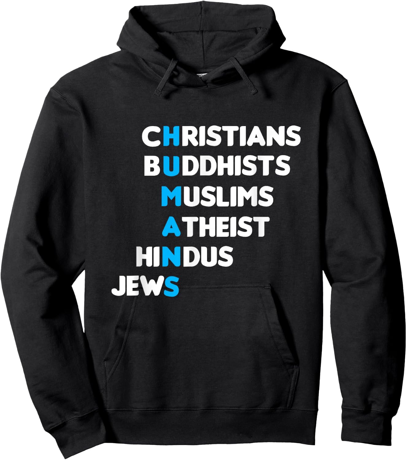 Christ Buddhist Muslim Muslim Hindu Human Faith Gift Hoodie - Hoodie | Black