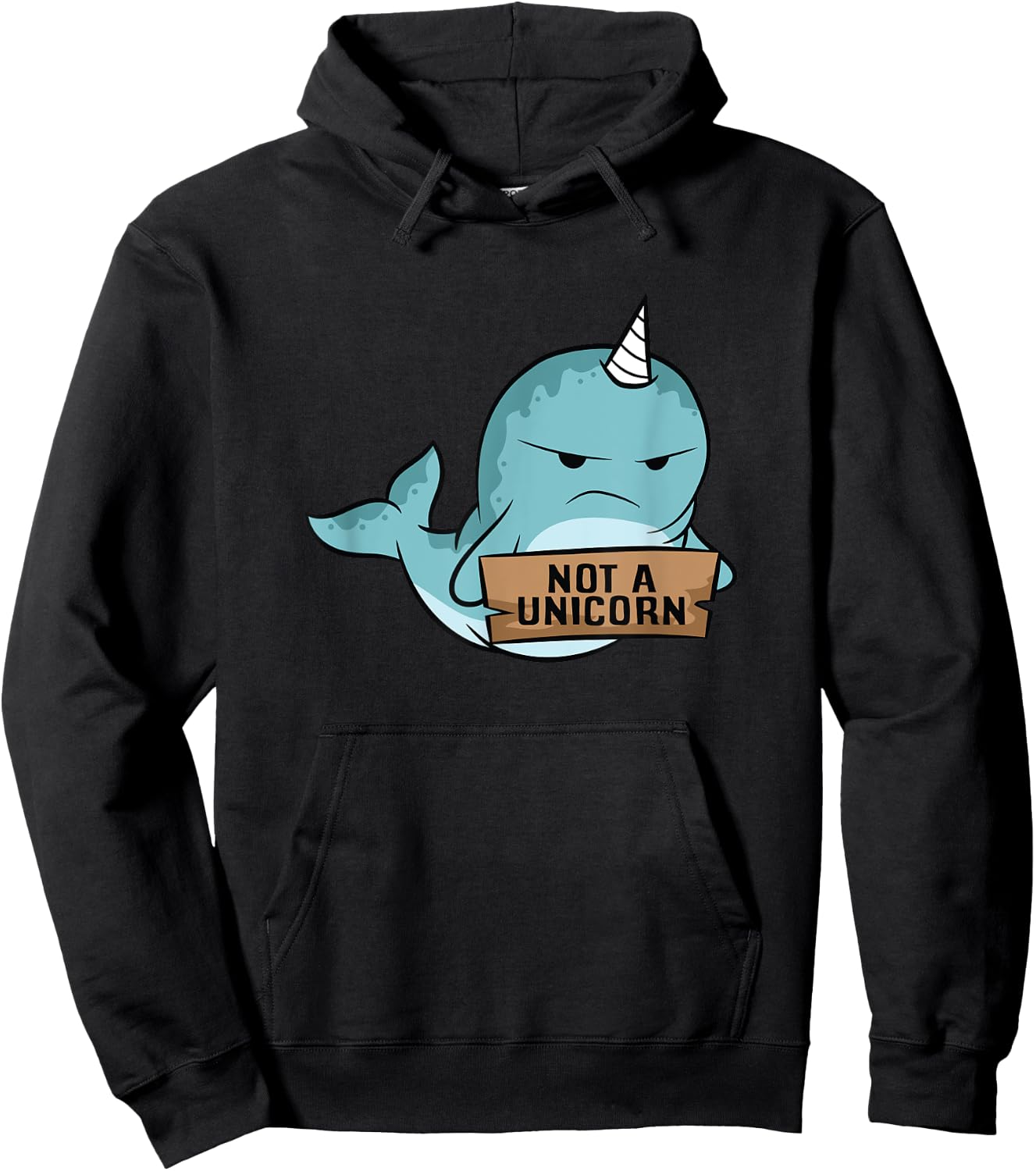 Narwhal Not A Unicorn Cute Narwhale Hoodie - Hoodie | Black
