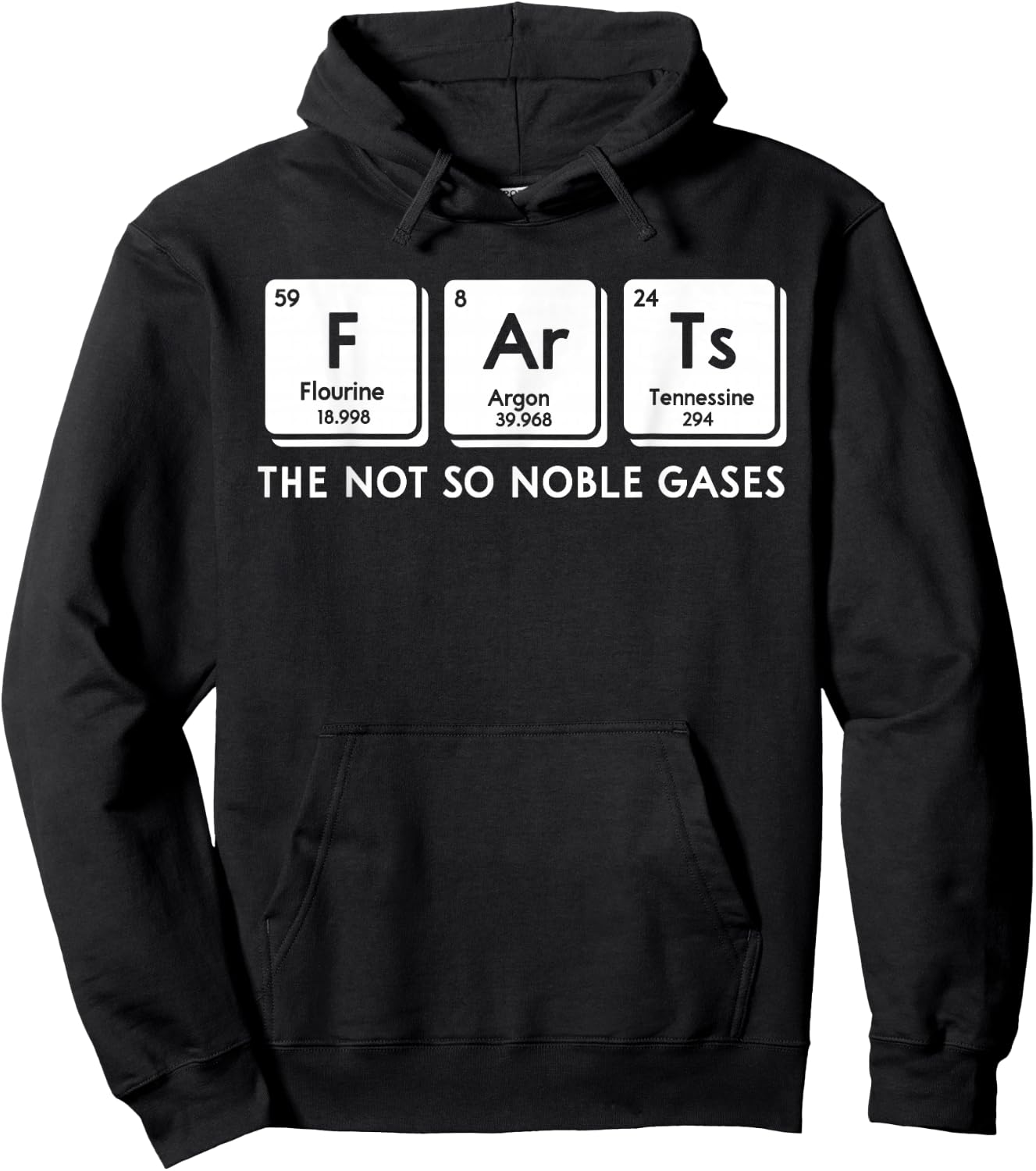 Farts The Not So Noble Gases Periodic Table Science Nerd Hoodie - Hoodie | Black