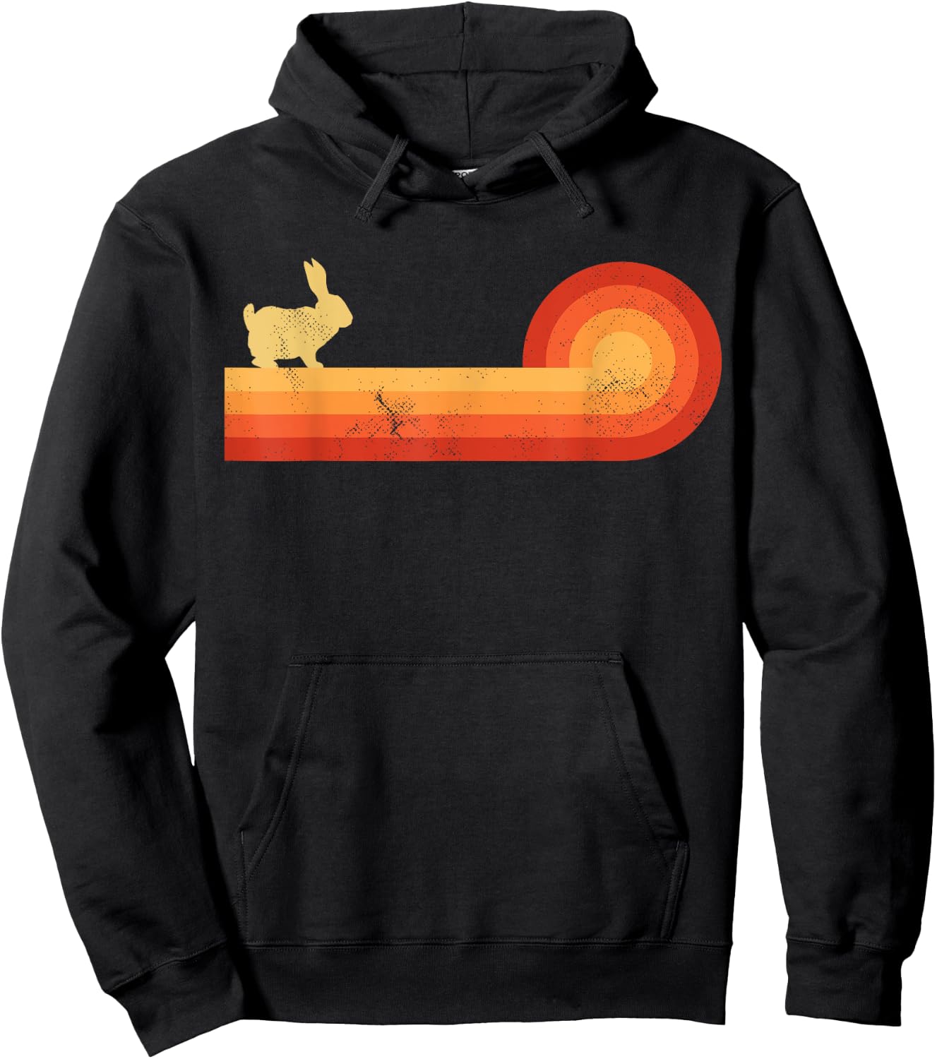 Bunny Retro Vintage Style 60s 70s Men Women Gifts Rabbit Hoodie - Hoodie | Black