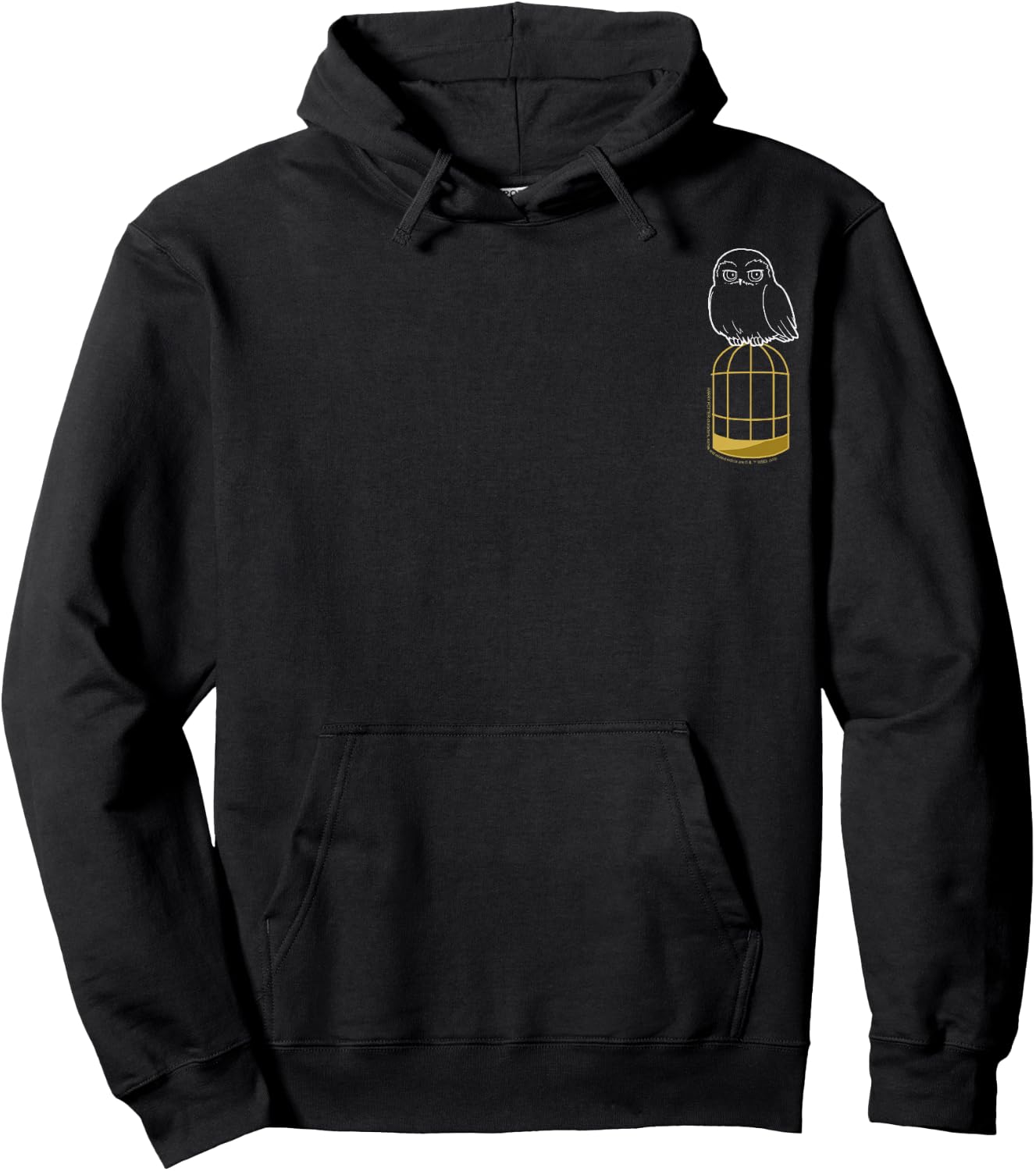 Harry Potter Hedwig Cage Left Chest Outline Hoodie - Hoodie | Black