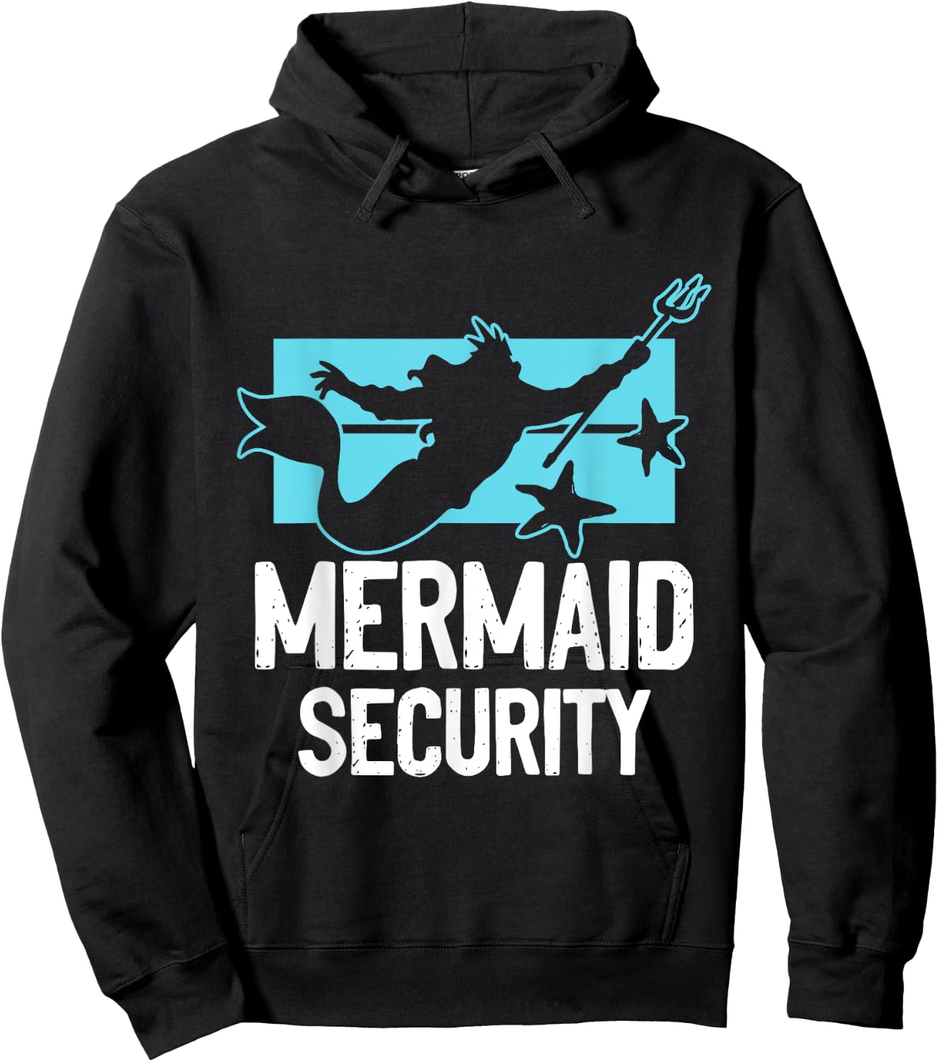 Mermaid Security - Merman Mermaid Party Swimming Sea Waves Hoodie - Hoodie | Black