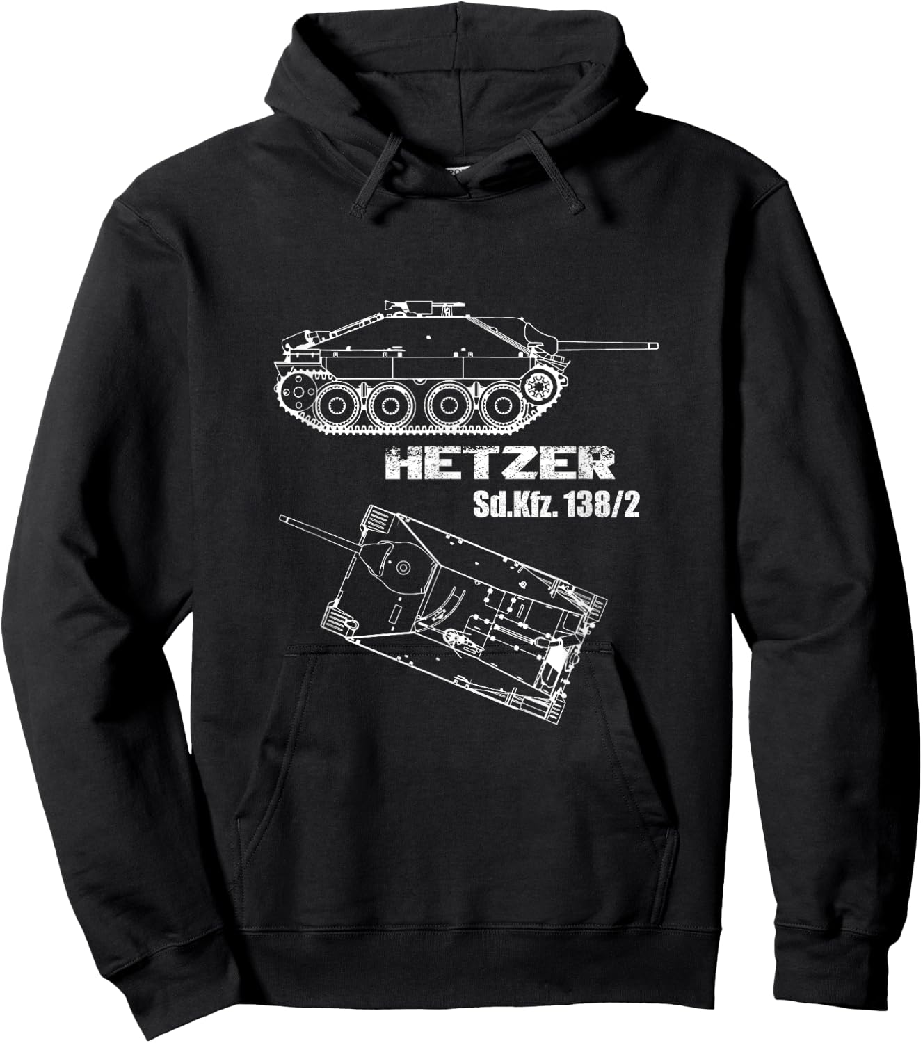 Tank destroyer Hetzer Sd.Kfz. 138/2 German Wehrmacht WW 2 Hoodie - Hoodie | Black