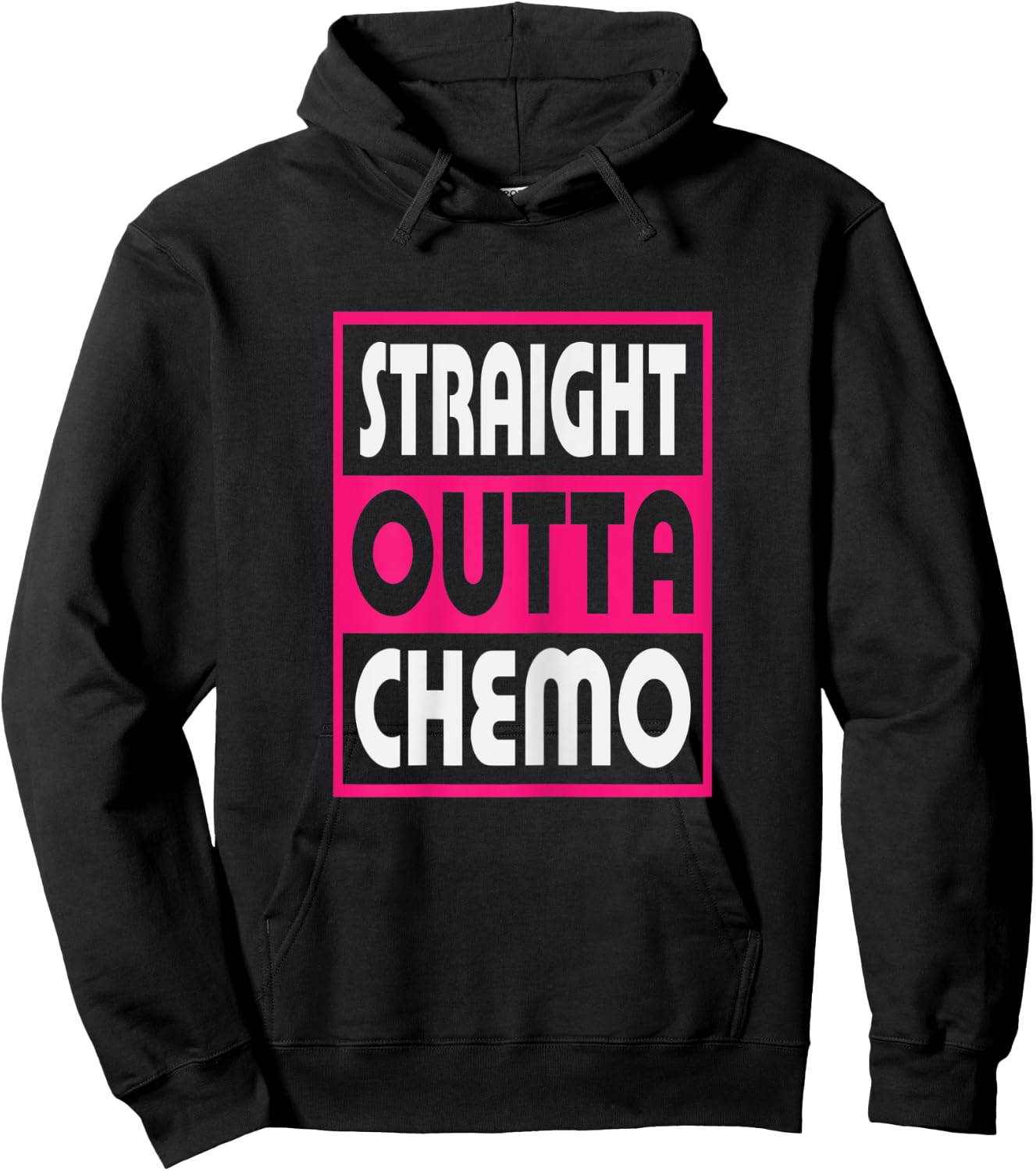 Straight Outta Chemo Breast Cancer Awareness Hoodie - Hoodie | Black