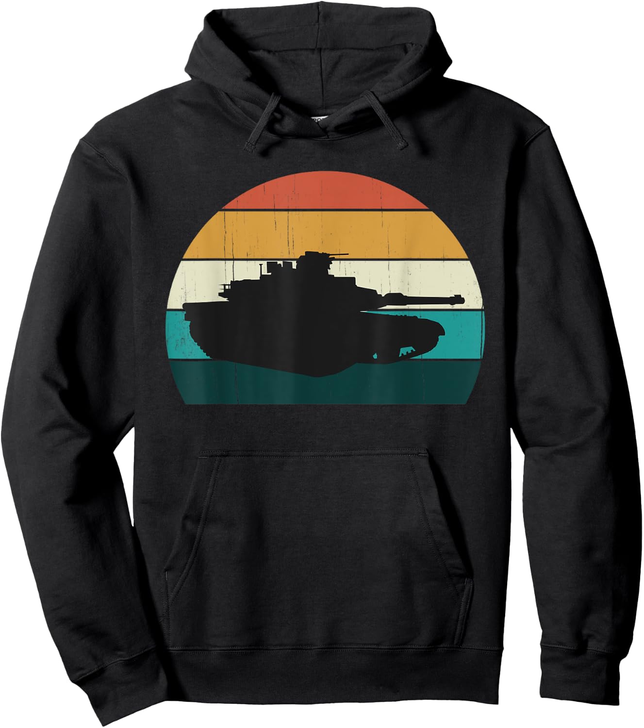 Vintage Abrams M1 - Retro Sunset American Main Battle Tank Hoodie - Hoodie | Black