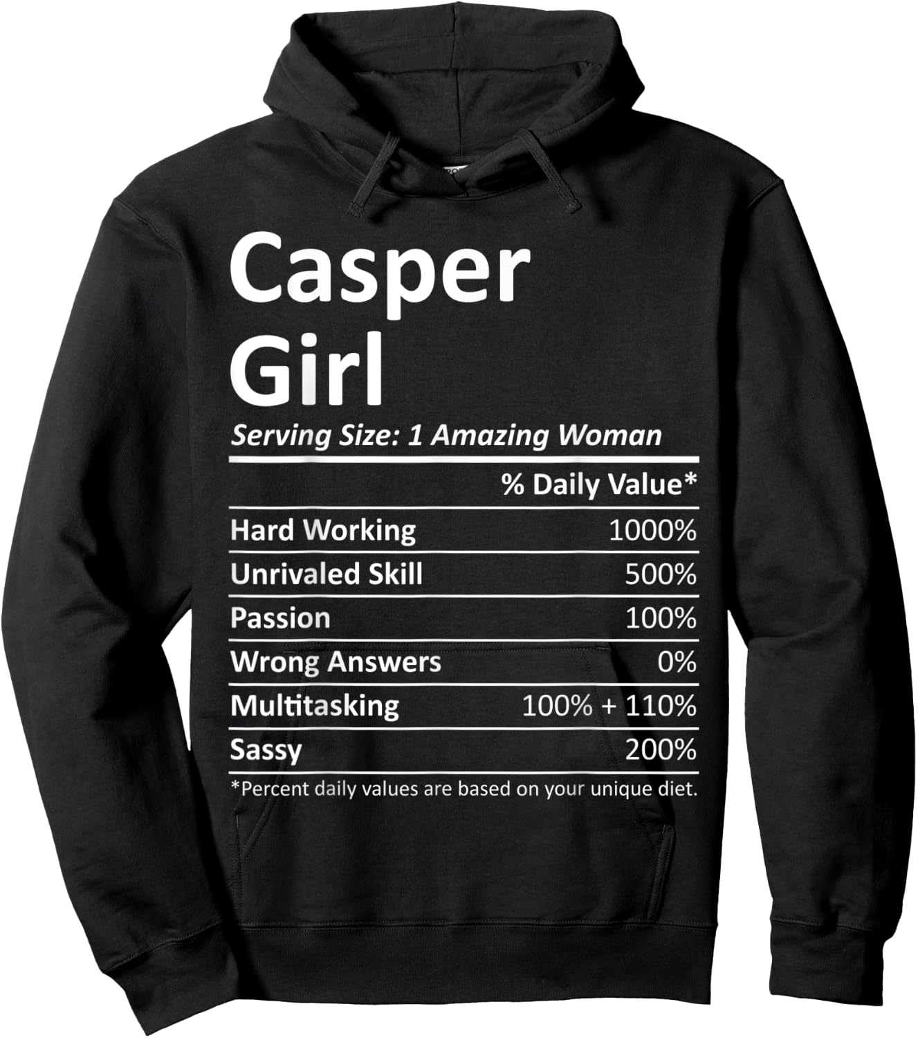 CASPER GIRL WY WYOMING Funny City Home Roots USA Gift Hoodie - Hoodie | Black