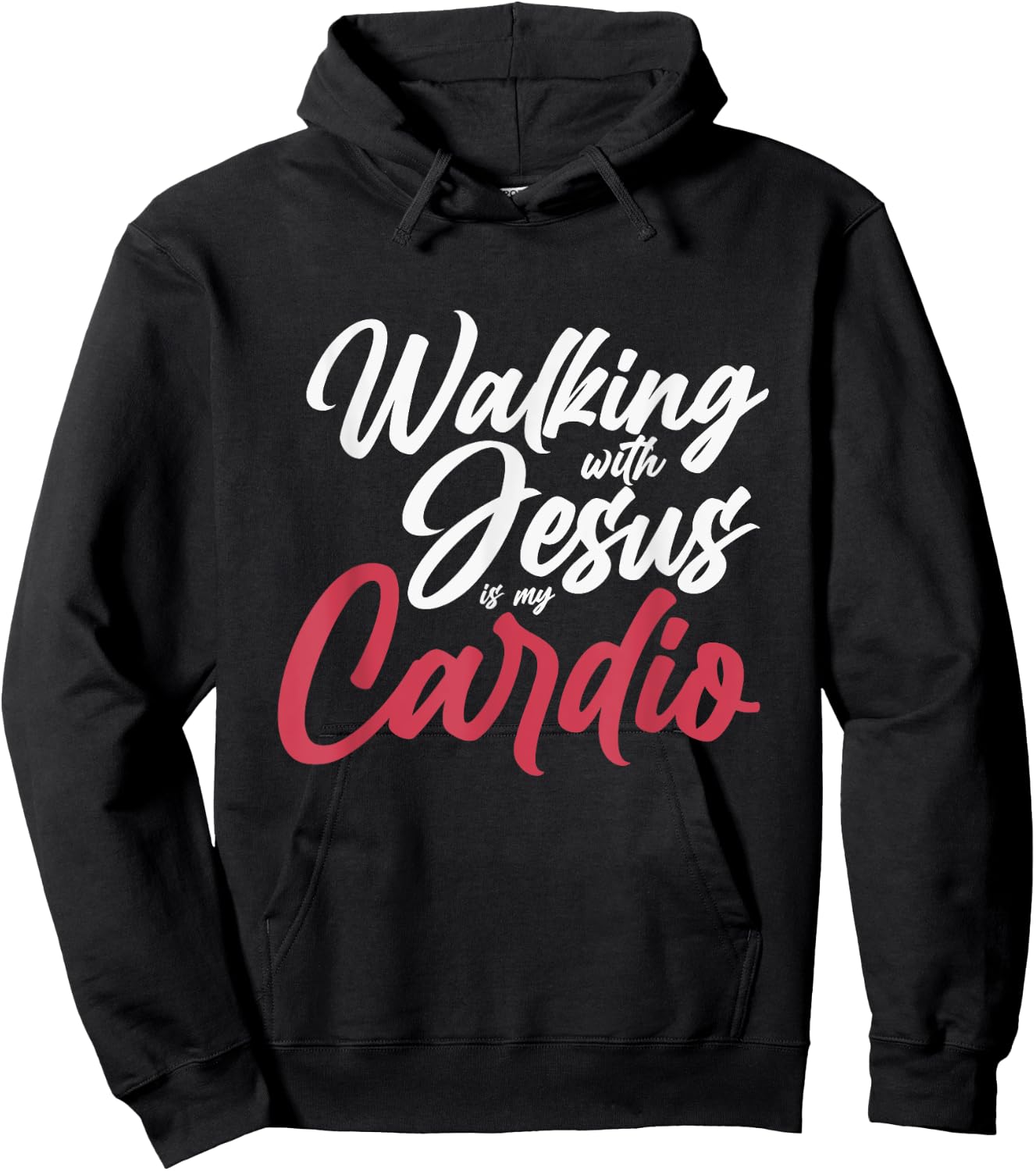 Walking With Jesus Is My Cardio Prayer Hoodie - Hoodie | Black