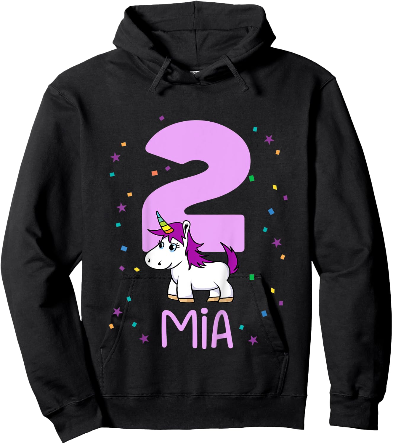 Kids I am 2 years and my name is Mia Hoodie - Hoodie | Black