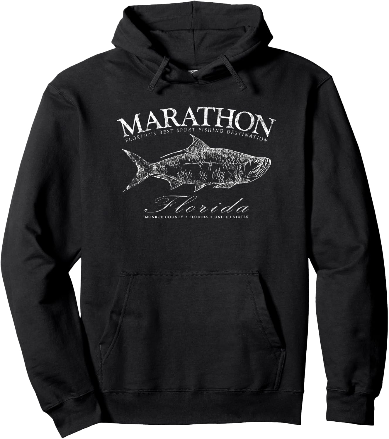 Marathon Tarpon Fishing in Monroe County Florida Keys Hoodie - Hoodie | Black