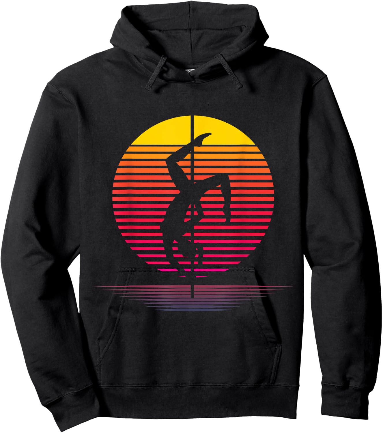 Proud Poledancing Gifts Retro Pole Dancing Silhouette - Women's Black Small Classic Fit Short Sleeve Hoodie - Hoodie | Black