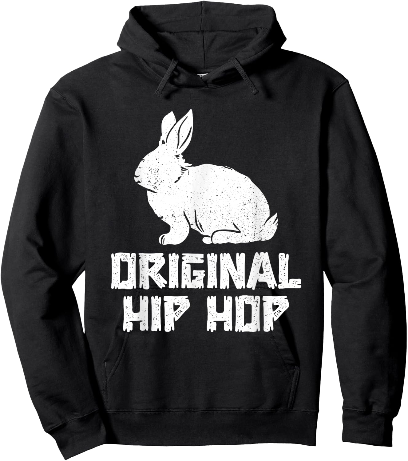 Original Hip Hop Bunny Easter Day Vintage Hoodie - Hoodie | Black