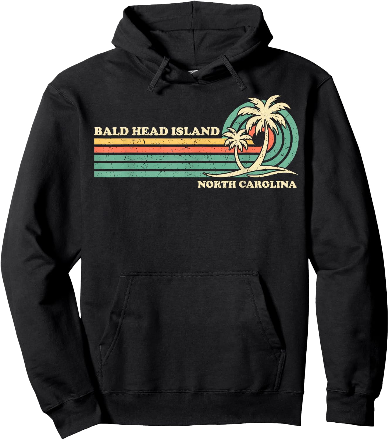 Summer Vacation Vintage Retro Carolina Bald Head Island Men Women Kids Hoodie - Hoodie | Black