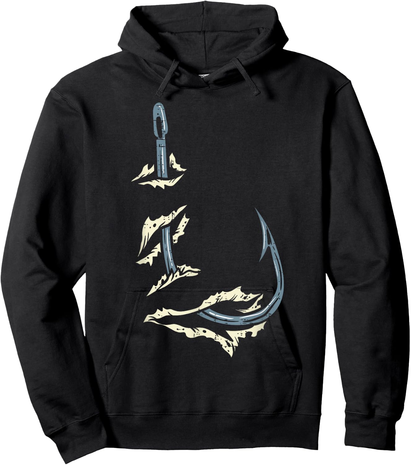 Fish Hook Cool Fishing Fisher Fisherman Angler Men Women Dad Hoodie - Hoodie | Black