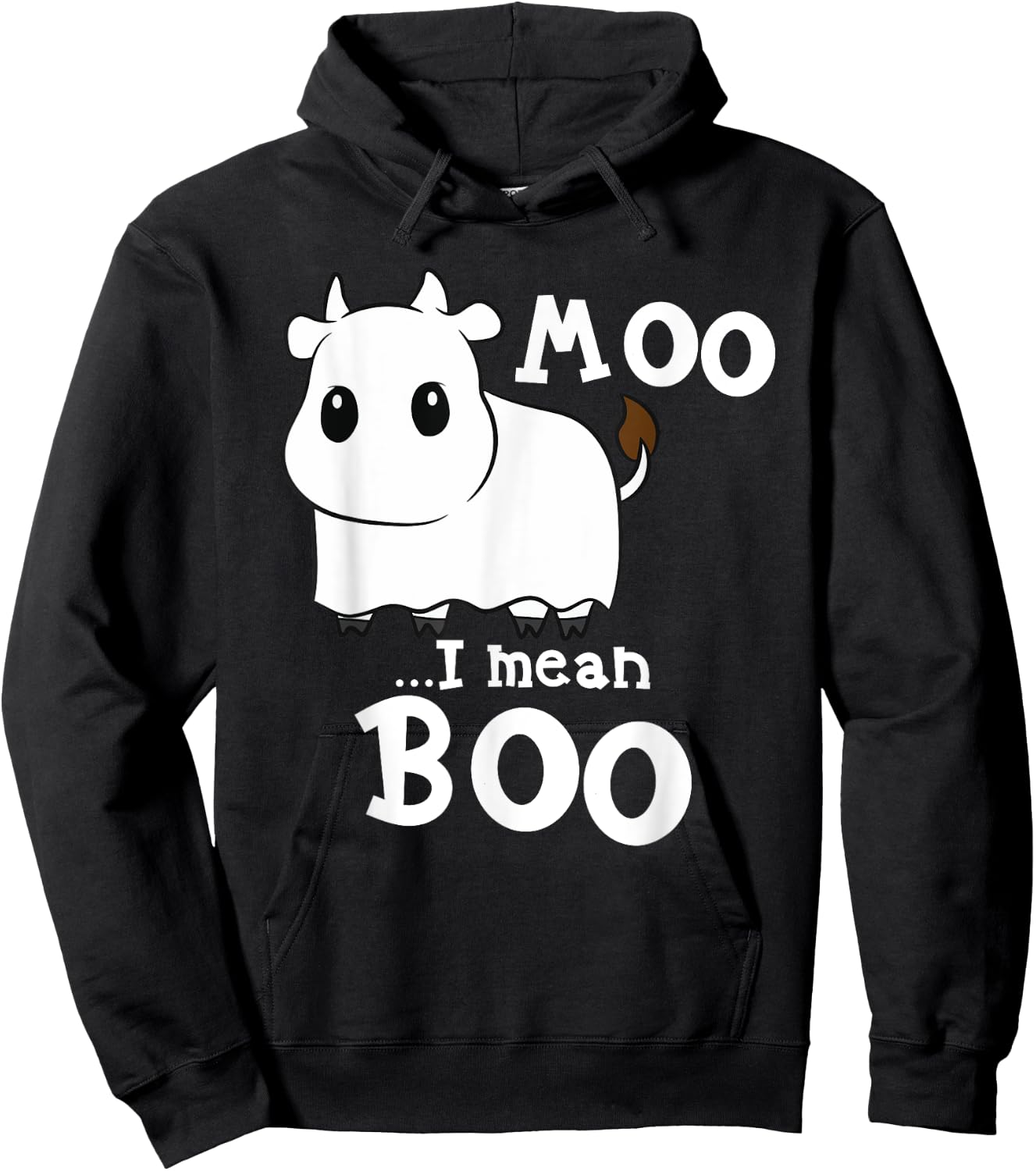 Funny Cow Halloween Costume Cows Boo Hoodie - Hoodie | Black