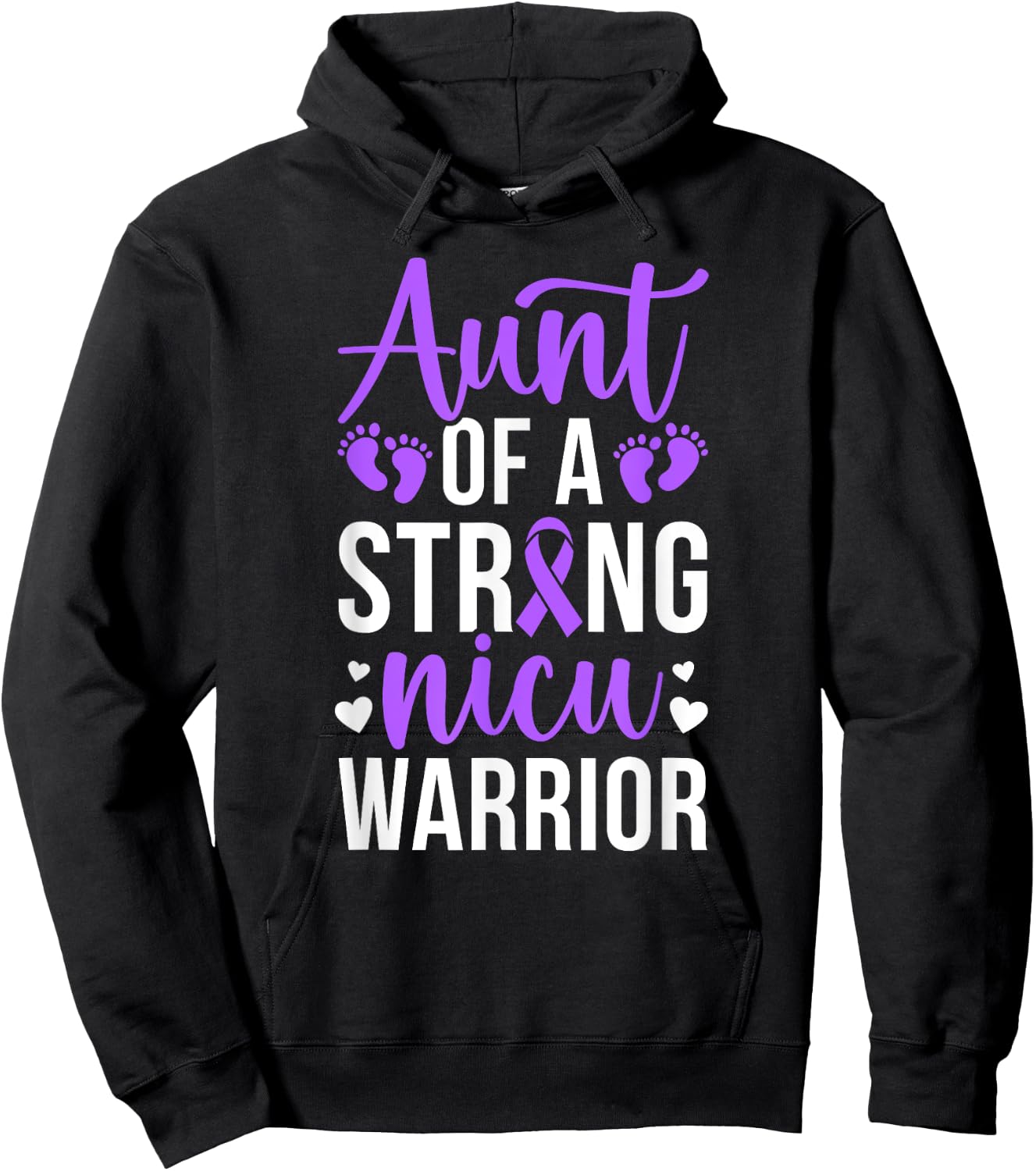 NICU Aunt Of NICU Warrior Best Micro Preemie Baby Aunt Hoodie - Hoodie | Black