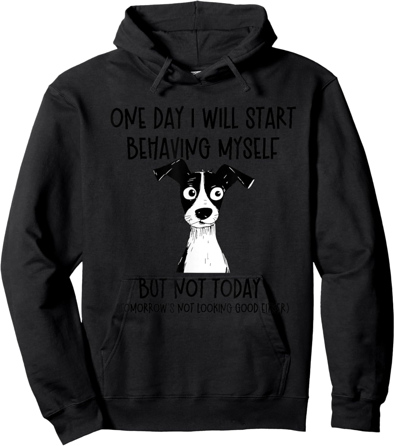 One Day I Will Start Behaving Myself But Not Today Dog Funny Hoodie - Hoodie | Black