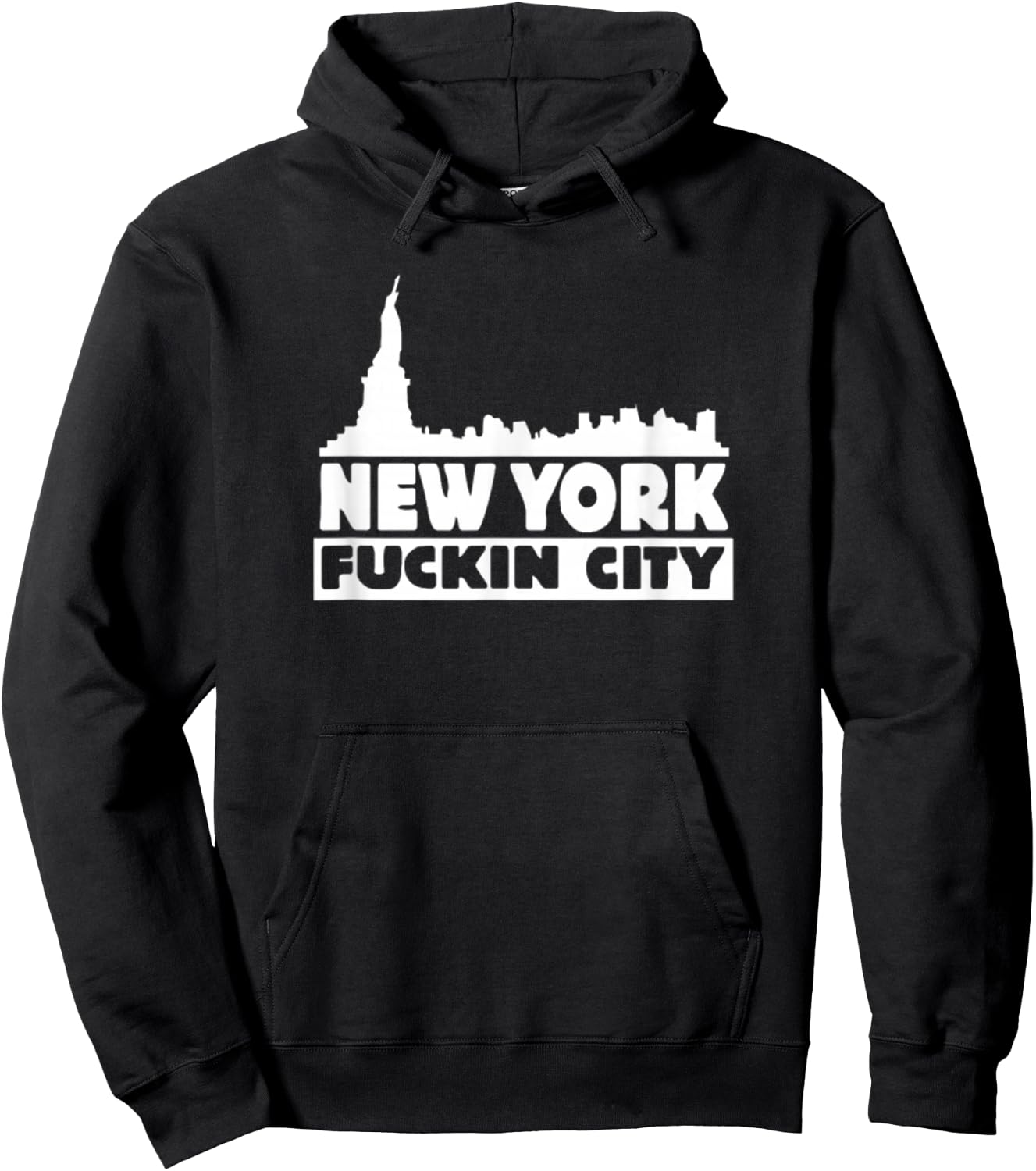 New York Fuckin City Skyline Hoodie - Hoodie | Black