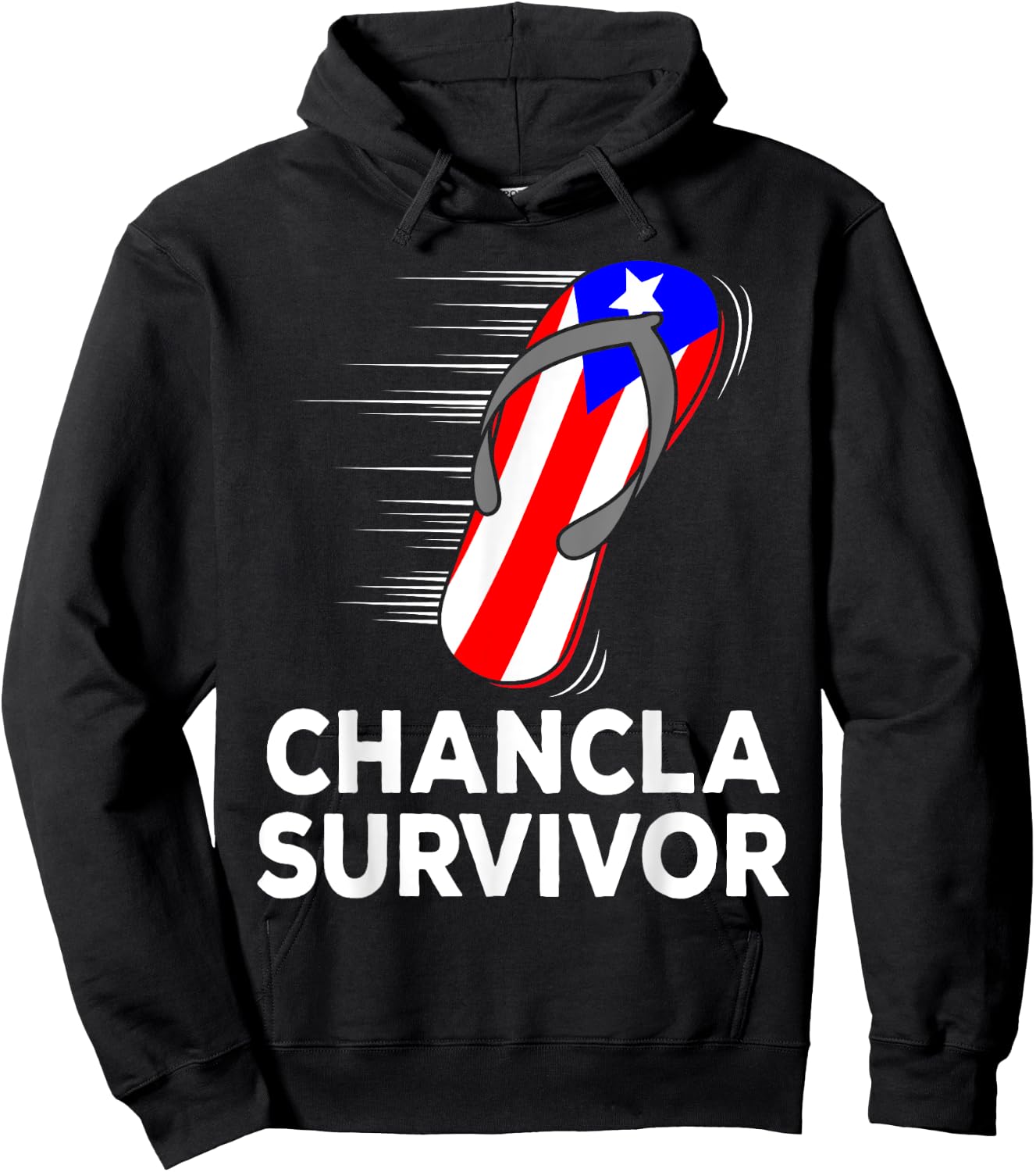Chancla Survivor Puerto Rico Funny Spanish Joke Gift Hoodie - Hoodie | Black