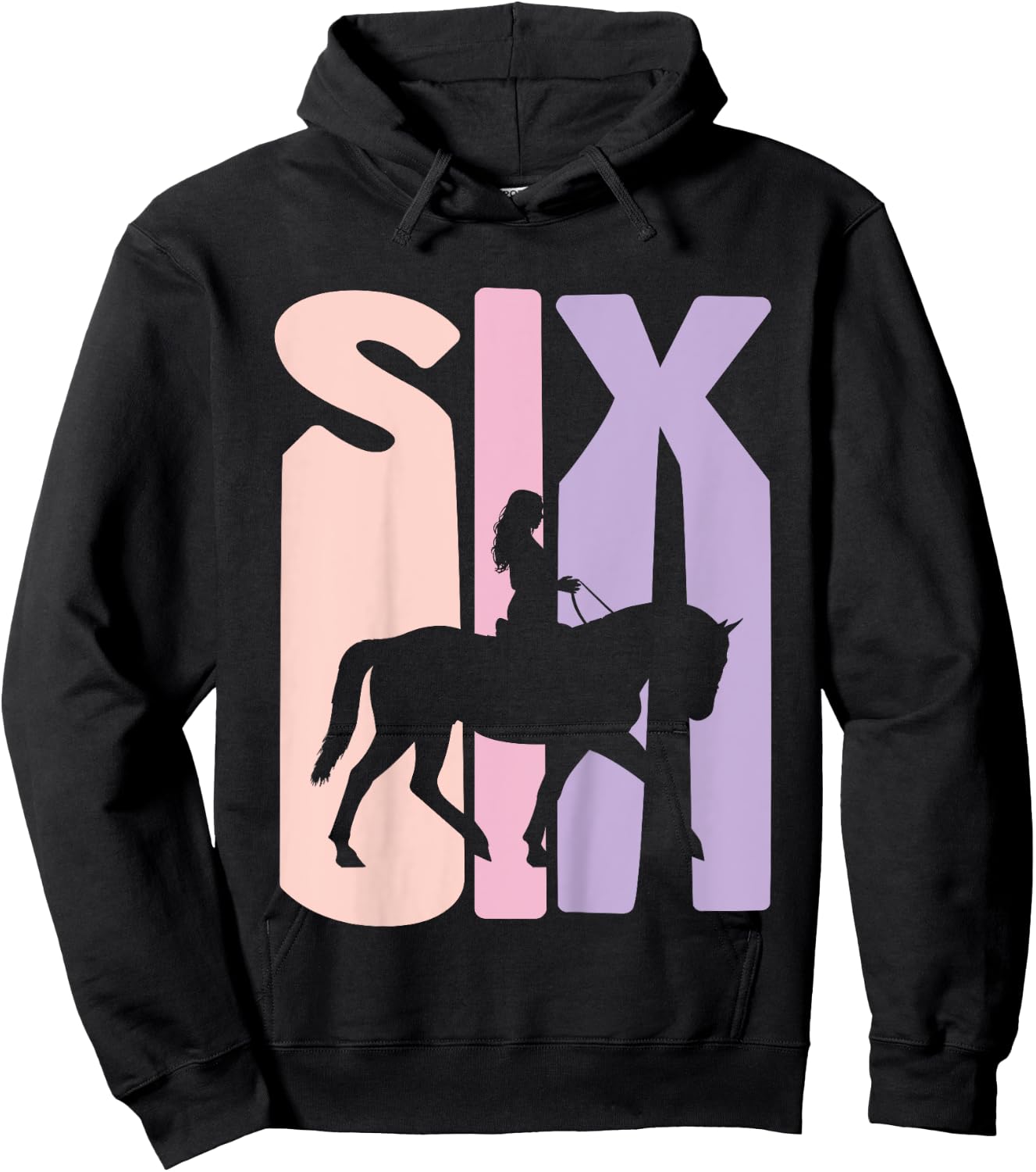 6th Birthday Gift Horse Rider Fan 6 Years Girls Hoodie - Hoodie | Black