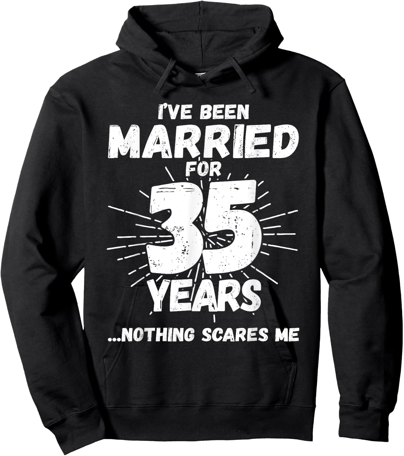 Couples Married 35 Years - Funny 35th Wedding Anniversary Hoodie - Hoodie | Black