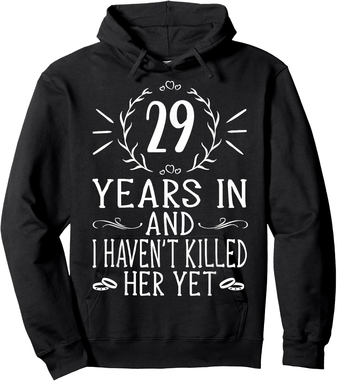 29th Wedding Anniversary Shirt - 29 Years Marriage Hoodie - Hoodie | Black