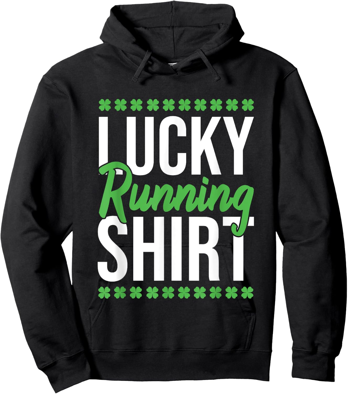 Irish St Patricks Day Clover Marathon Happy Run Hoodie - Hoodie | Black