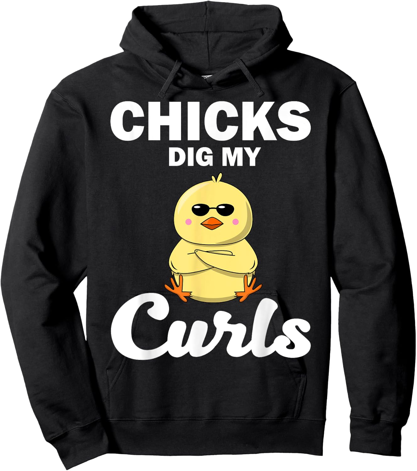 Funny Chicks Dig My Curls Gift Toddlers Curly Hair Boys Hoodie - Hoodie | Black