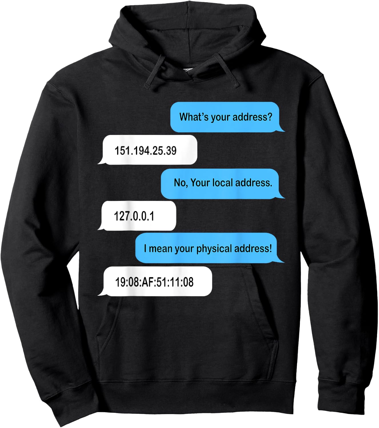 What's Your Address Funny Coder Chat Hoodie - Hoodie | Black