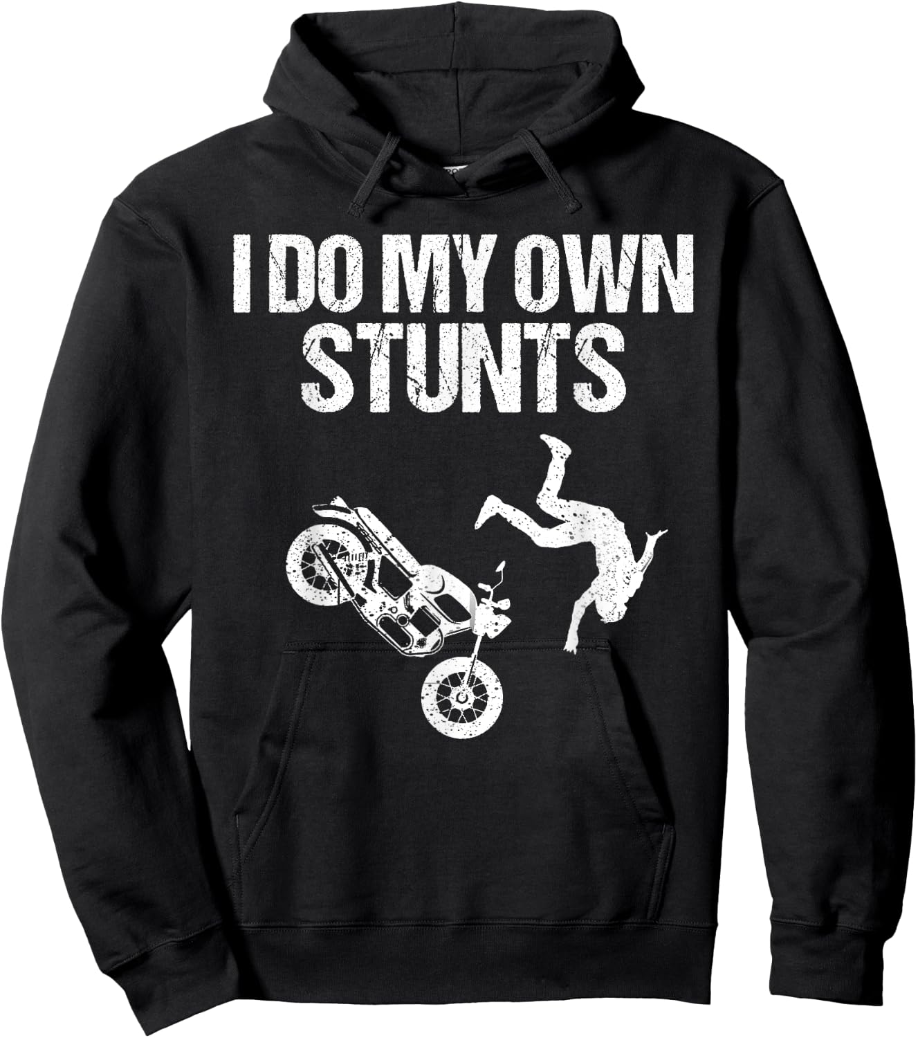 Funny I Do My Own Stunts Cool Motorcycle Gift Women Hoodie - Hoodie | Black