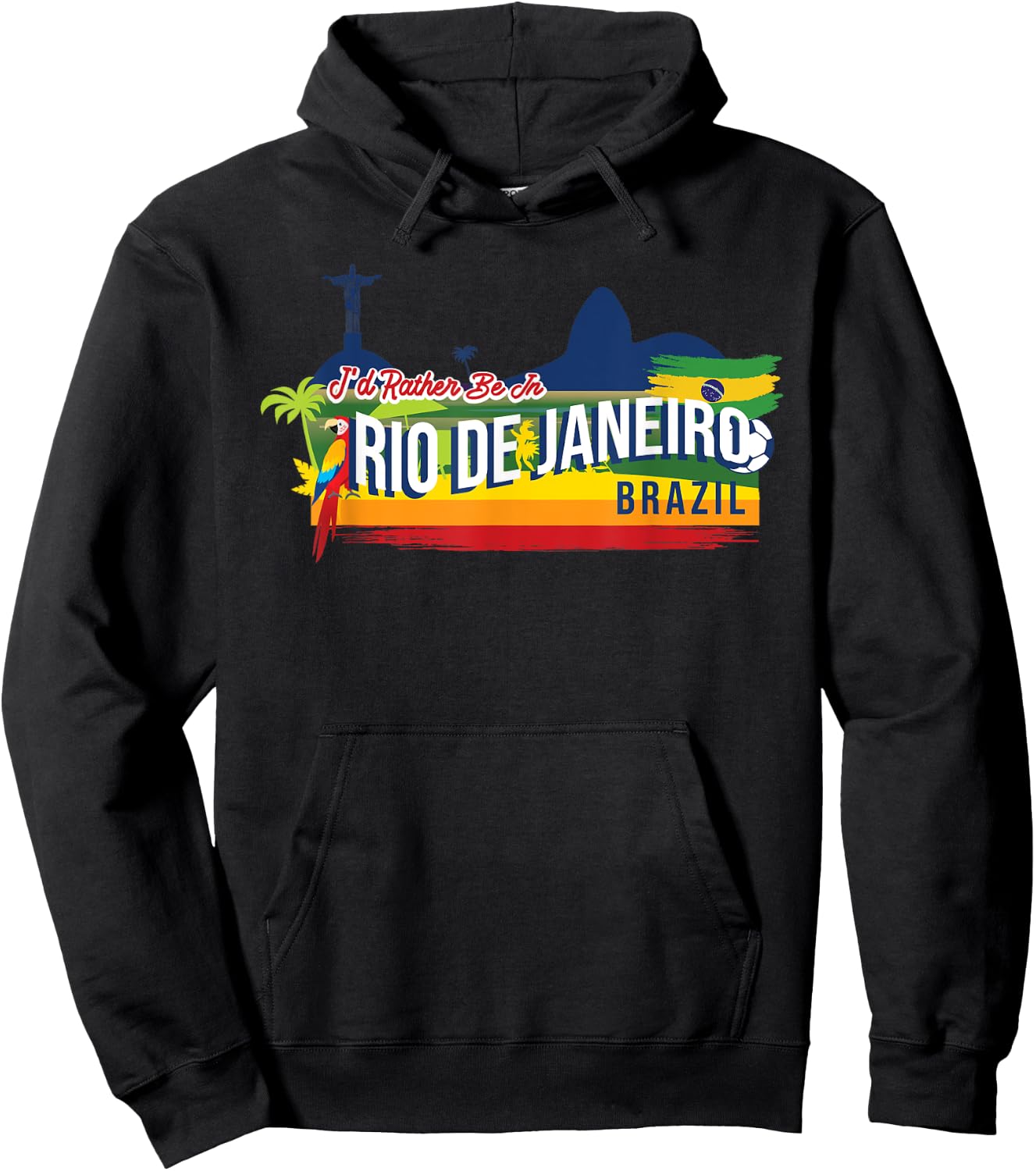 I'd Rather Be In Rio De Janeiro Brazil Vintage Souvenir Hoodie - Hoodie | Black