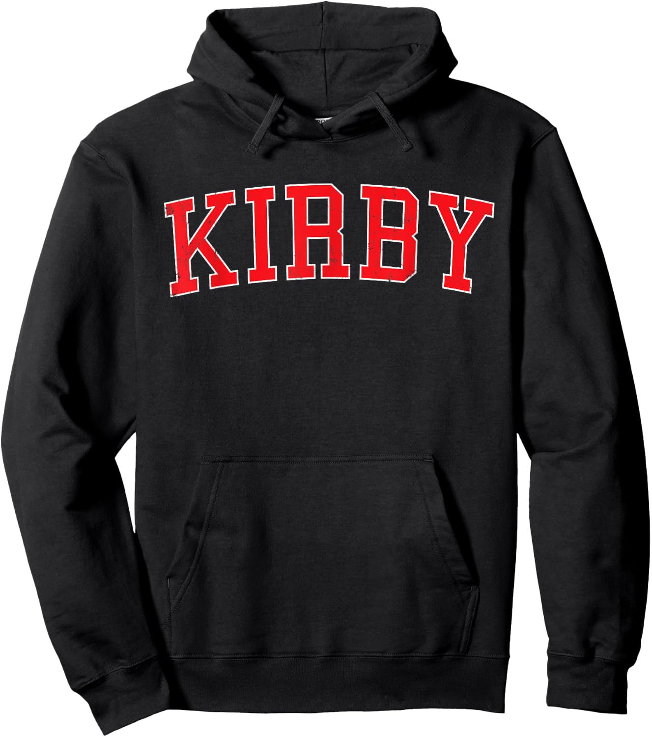Vintage Kirby TX Distressed Red Varsity Style Hoodie - Hoodie | Black