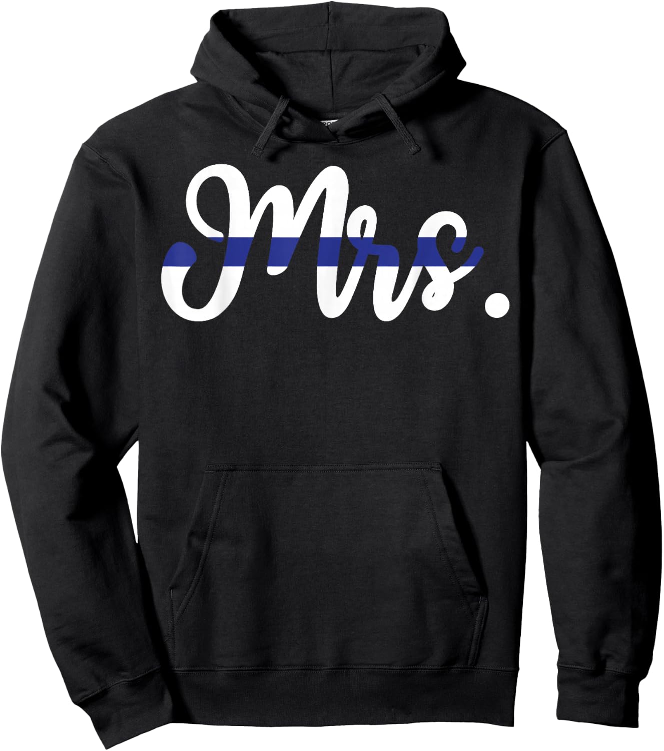 Proud Wife of A Police Officer Thin Line in Blue Shirt Hoodie - Hoodie | Black
