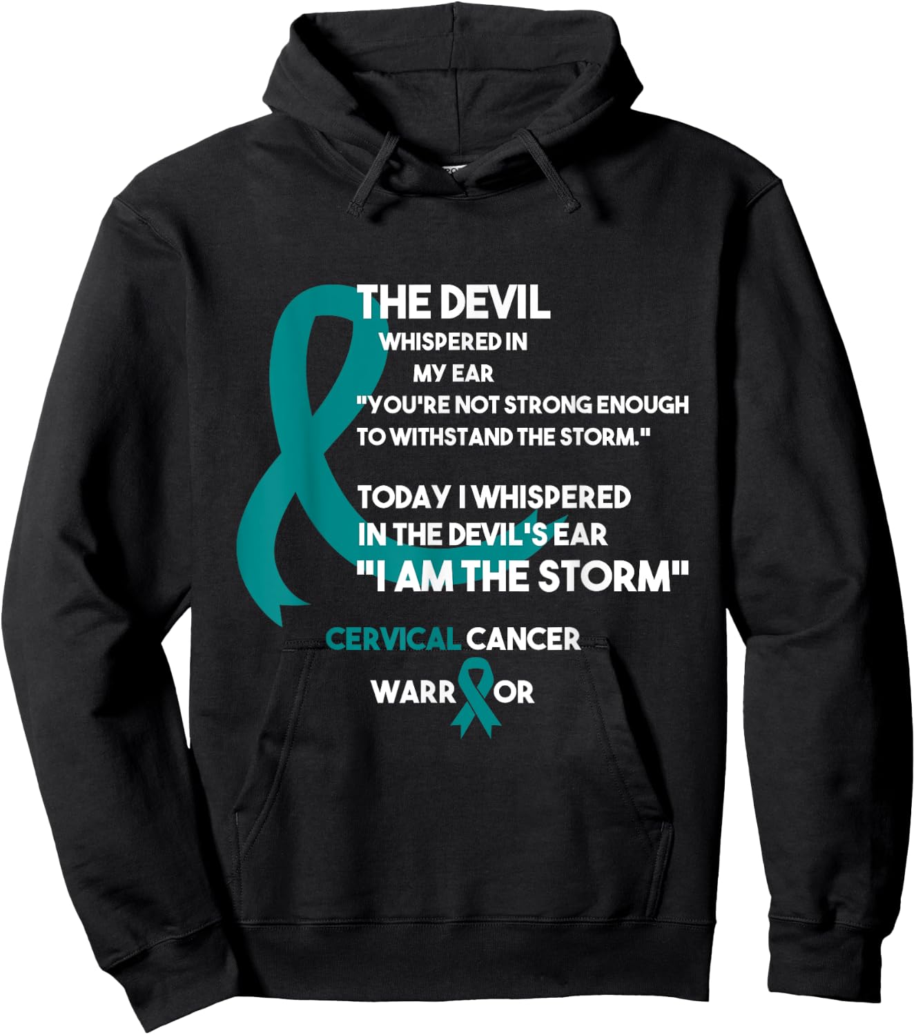 Cancer Fight Supporter Cervical Cancer Awareness Hoodie - Hoodie | Black