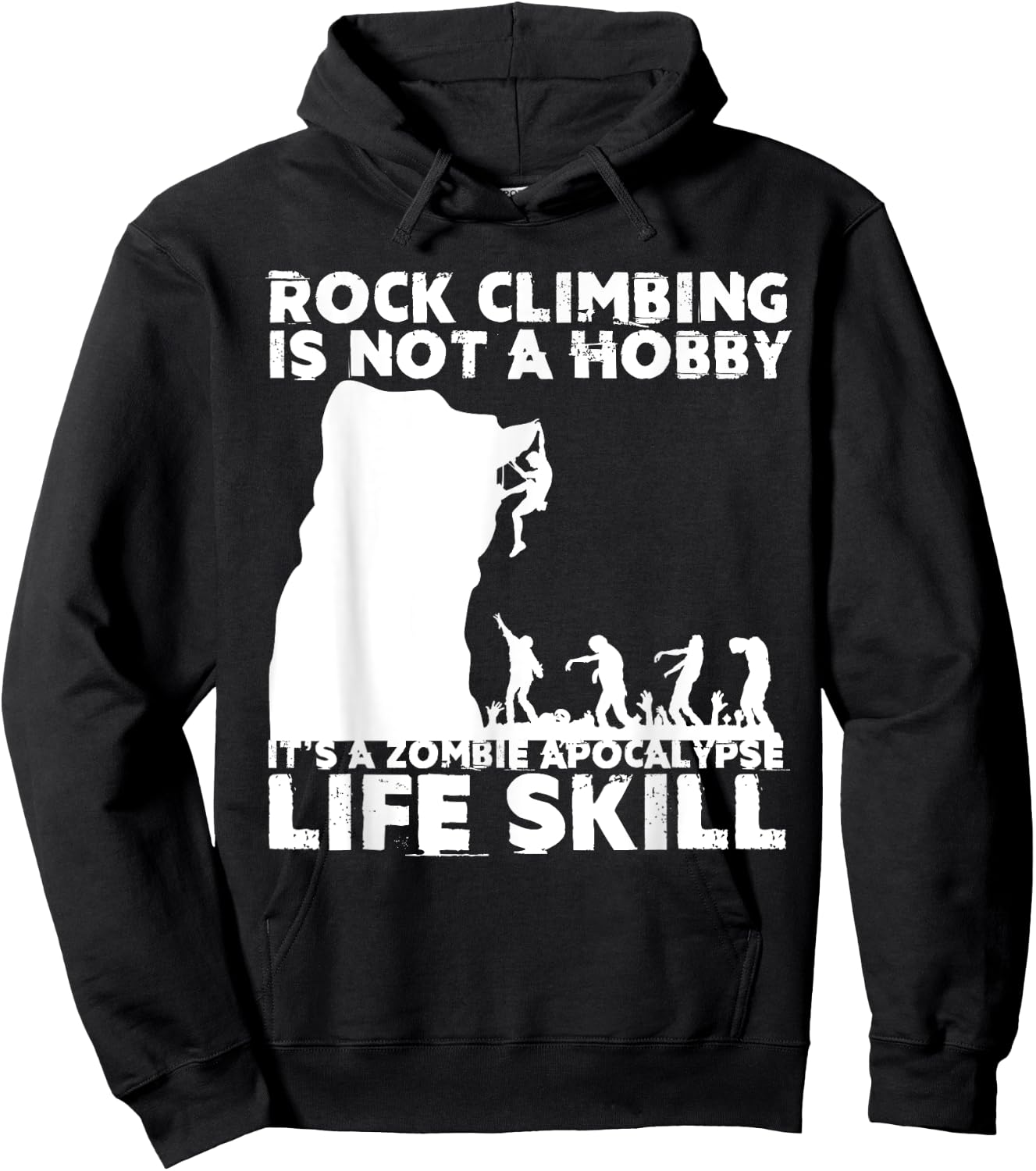 Funny Rock Climber Gift Women Cool Zombie Climbing Hoodie - Hoodie | Black