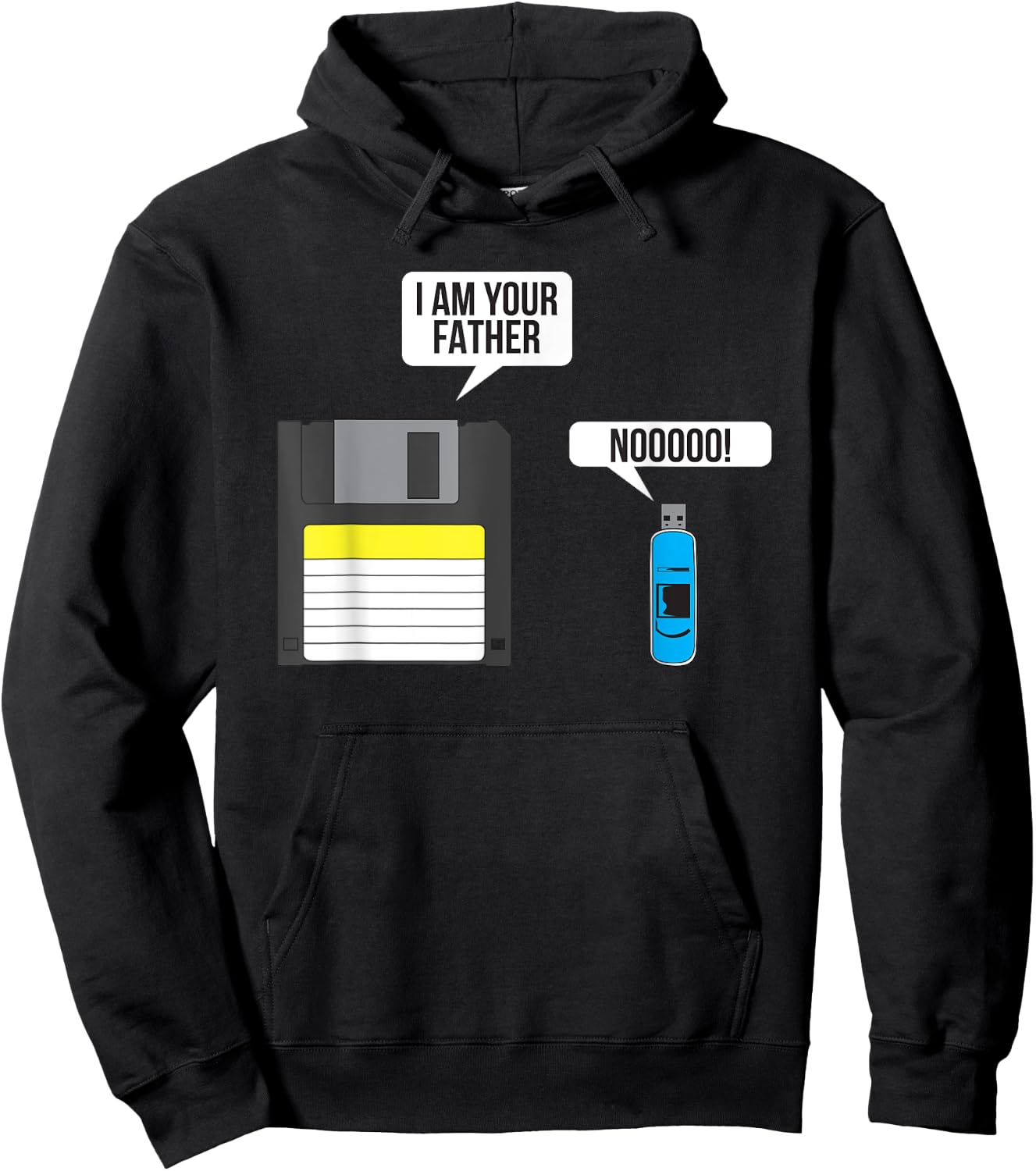 Funny Father Floppy Disk and Son USB Flash Drive Nerdy Gift Hoodie - Hoodie | Black