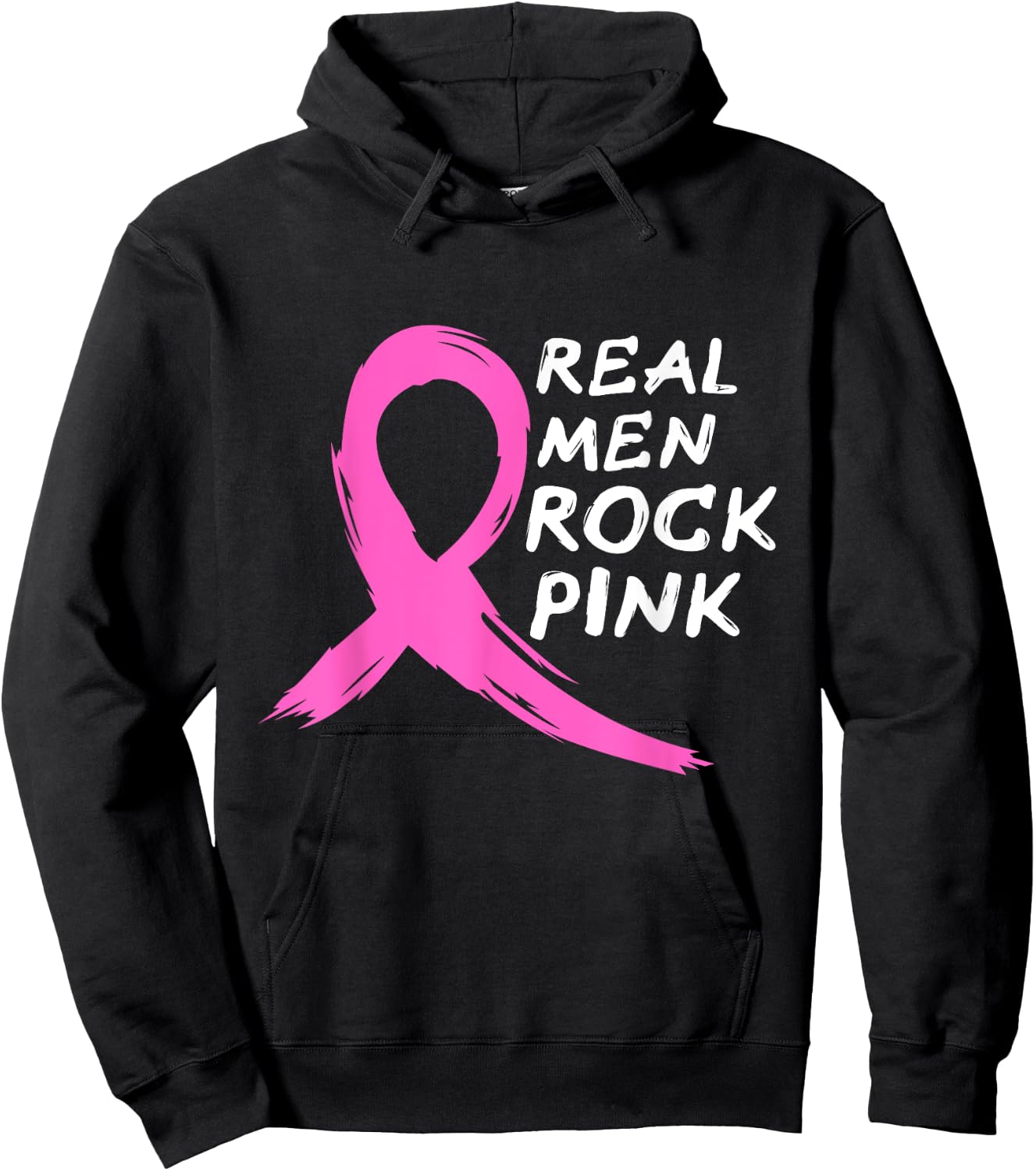 Real Men Rock Pink - Fighting Breast Cancer Hoodie - Hoodie | Black
