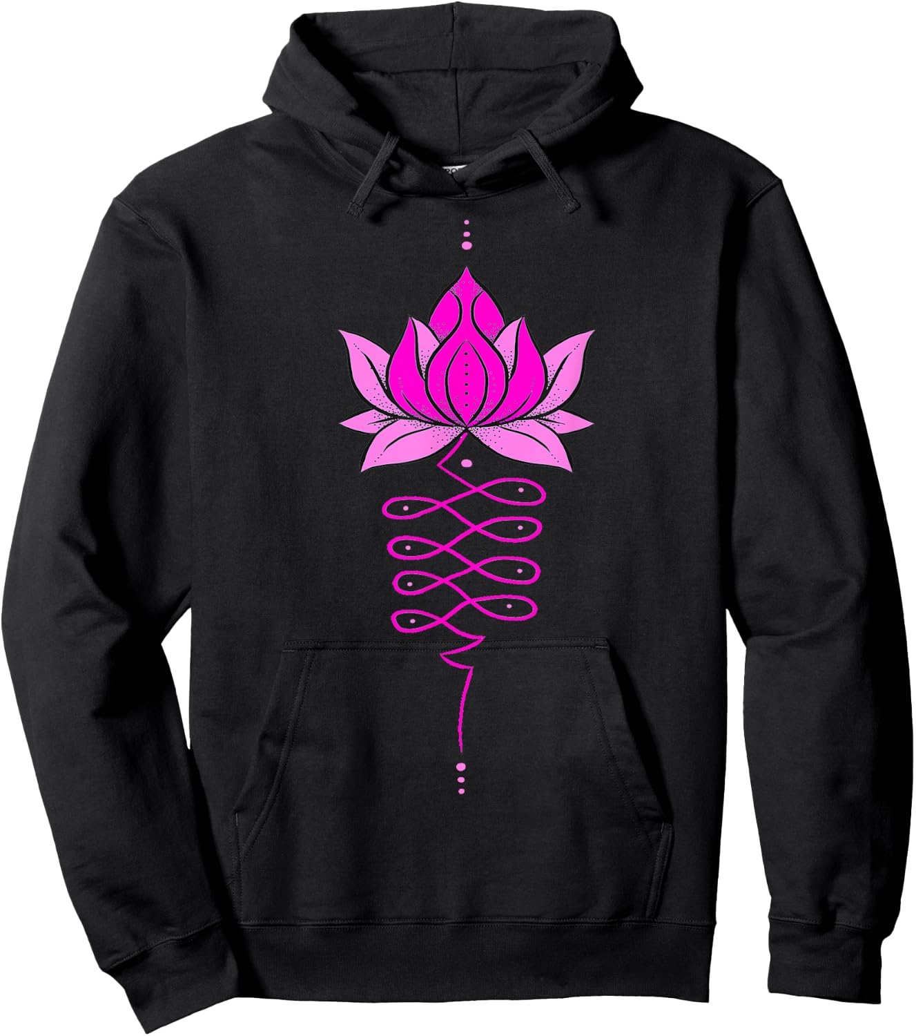 Unalome Lotus Flower Tree Mandala Tattoo Boho Zen Yoga Hoodie - Hoodie | Black