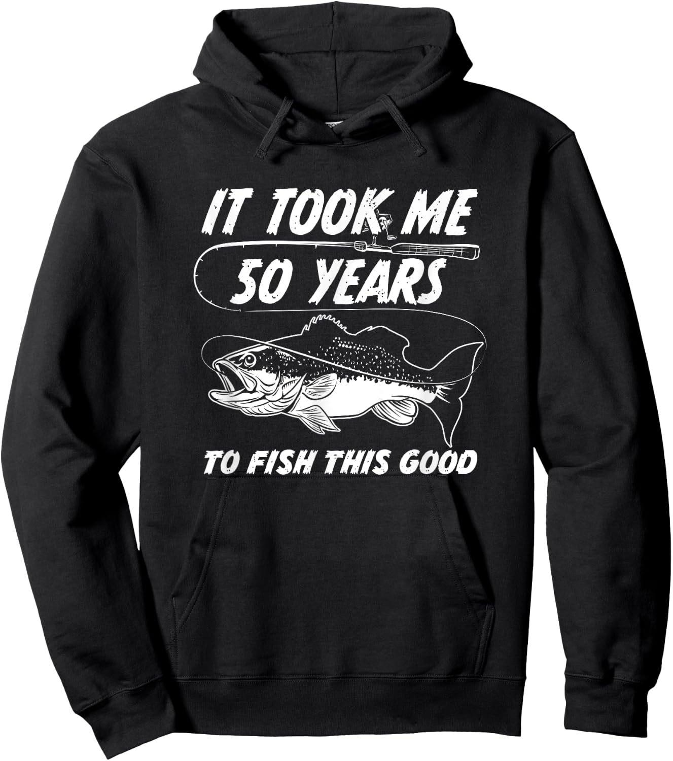 50th Birthday Fishing Birthday Gift - 50 Year Old Fisherman Hoodie - Hoodie | Black