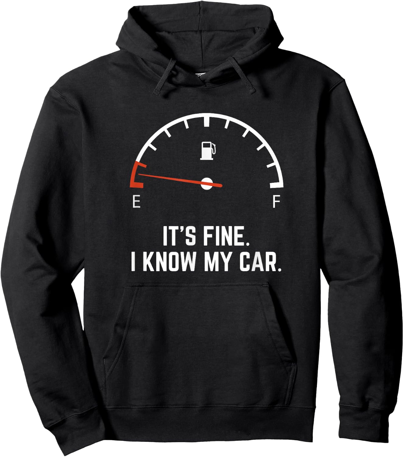 Funny Gifts for Car Drivers Low on Gas Car Gas Gauge on Empty Low Fuel Hoodie - Hoodie | Black