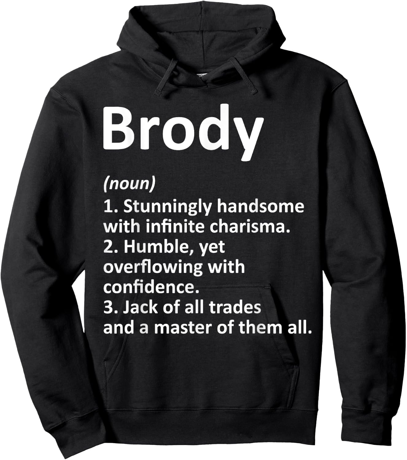 BRODY Definition Personalized Name Funny Birthday Gift Hoodie - Hoodie | Black