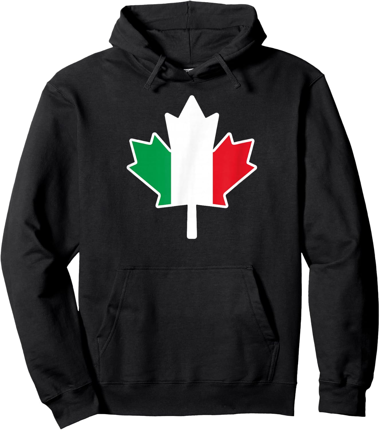 Half Canadian Italian: Canada Italy Maple Leaf Flag Mix Hoodie - Hoodie | Black