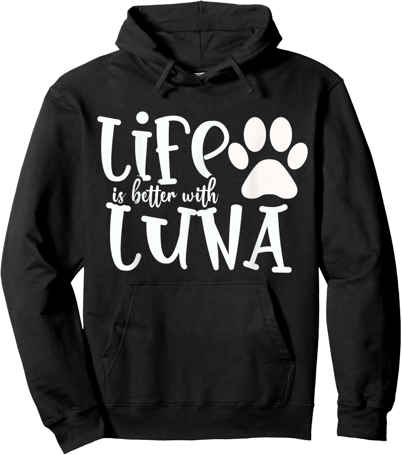 Life Is Better With Luna Pet Dog Owner Christmas Gifts Mom Women Kids Hoodie - Hoodie | Black