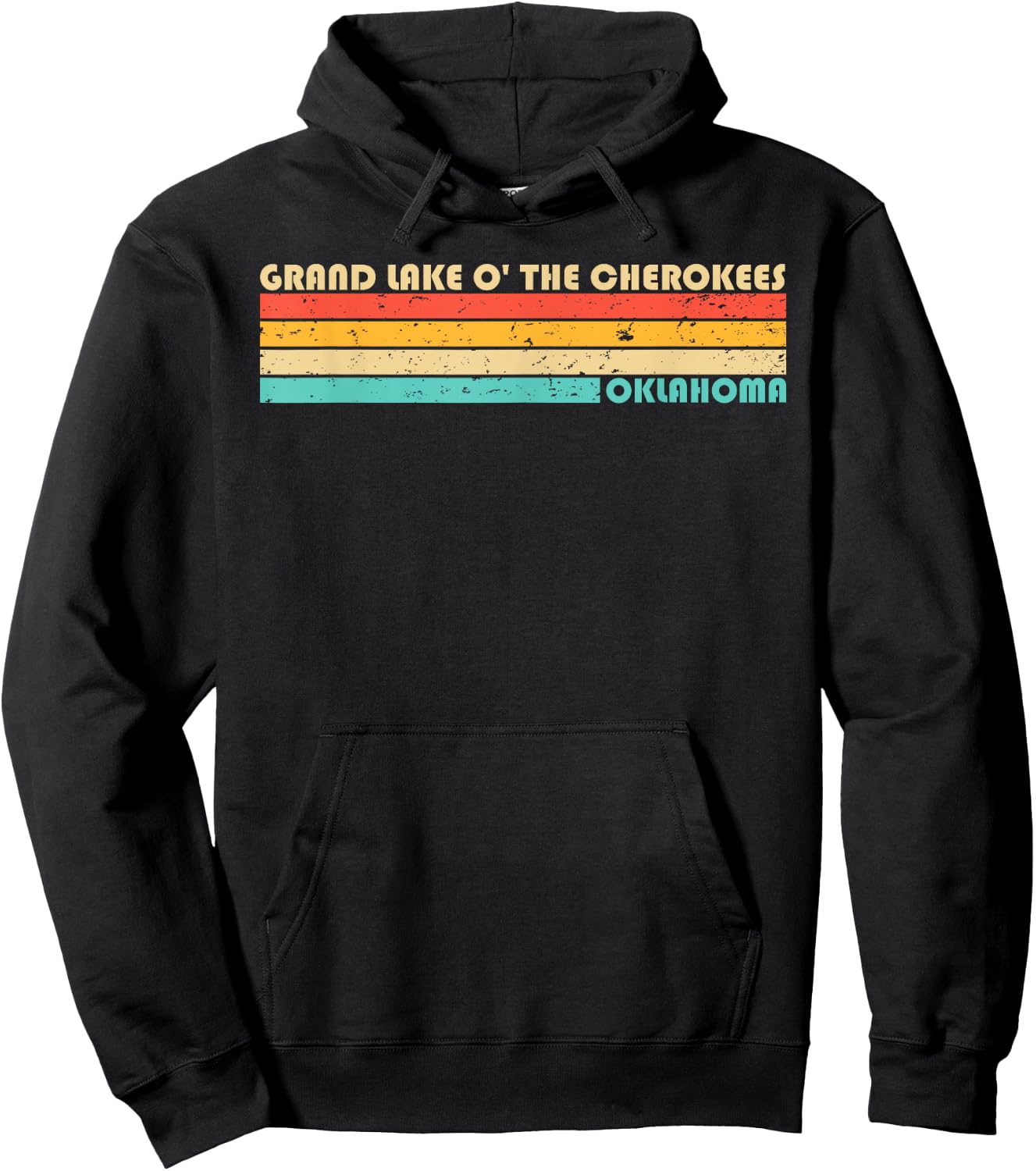 GRAND LAKE O' THE CHEROKEES OKLAHOMA Funny Fishing Camping Hoodie - Hoodie | Black