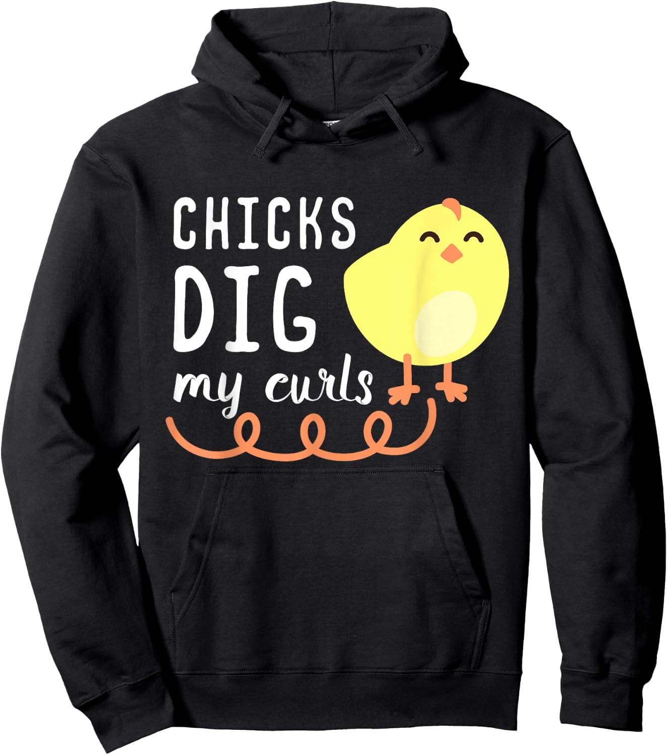 Chicks Dig My Curls Funny Chicken Lover Gift Children Hoodie - Hoodie | Black