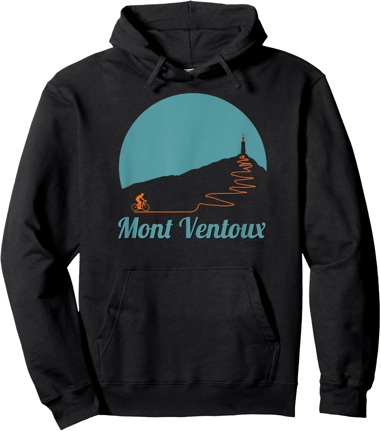 Mont Ventoux Cycling Climb - Mountain Hoodie - Hoodie | Black